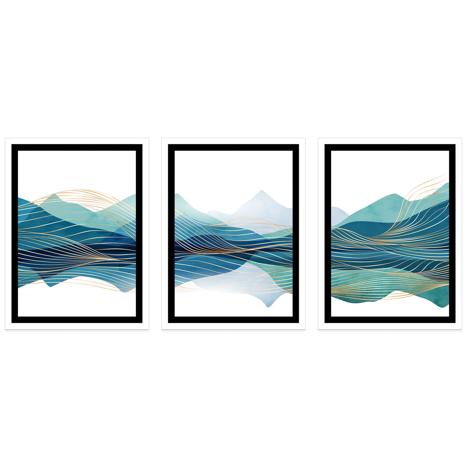 Lot de 3 Affiches / Posters Triptyque - Design 3617681129813 - Bordure Noire et Blanche - 3 Affiches - 21x29,7 cm (Cadres non fournis) - 4