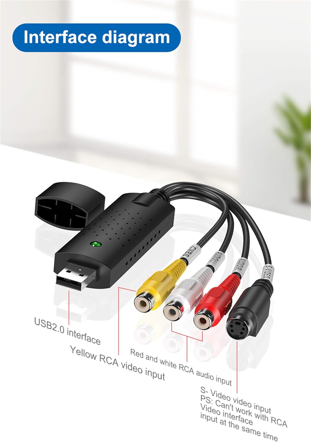 Convertisseur VHS vers Numérique – Carte de Capture USB 2.0, Compatible Hi8, Windows/Mac, Sauvegarde Vidéo Facile - 3