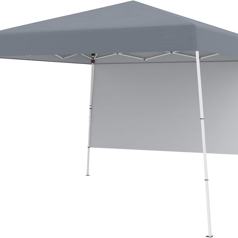 Składana Altana Ogrodowa 3 x 3 m, Daszek z Boczną Ścianką, Torba Transportowa, 4 Kołki, Wodoodporny Namiot Ogrodowy na Imprezy/Kemping (Szary)
