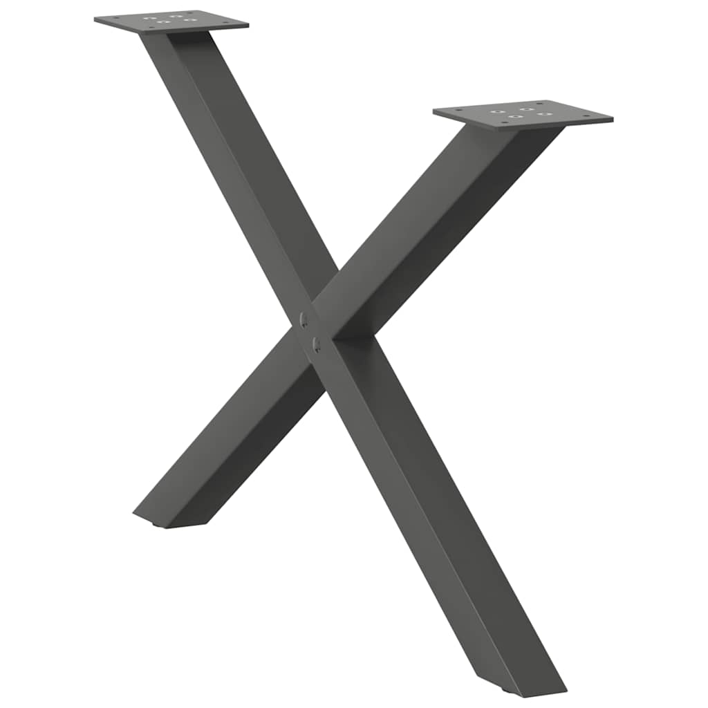 Nogi do stolika kawowego w kształcie litery X 2 szt. Antracyt 70x(42-43) cm Stal vidaXL