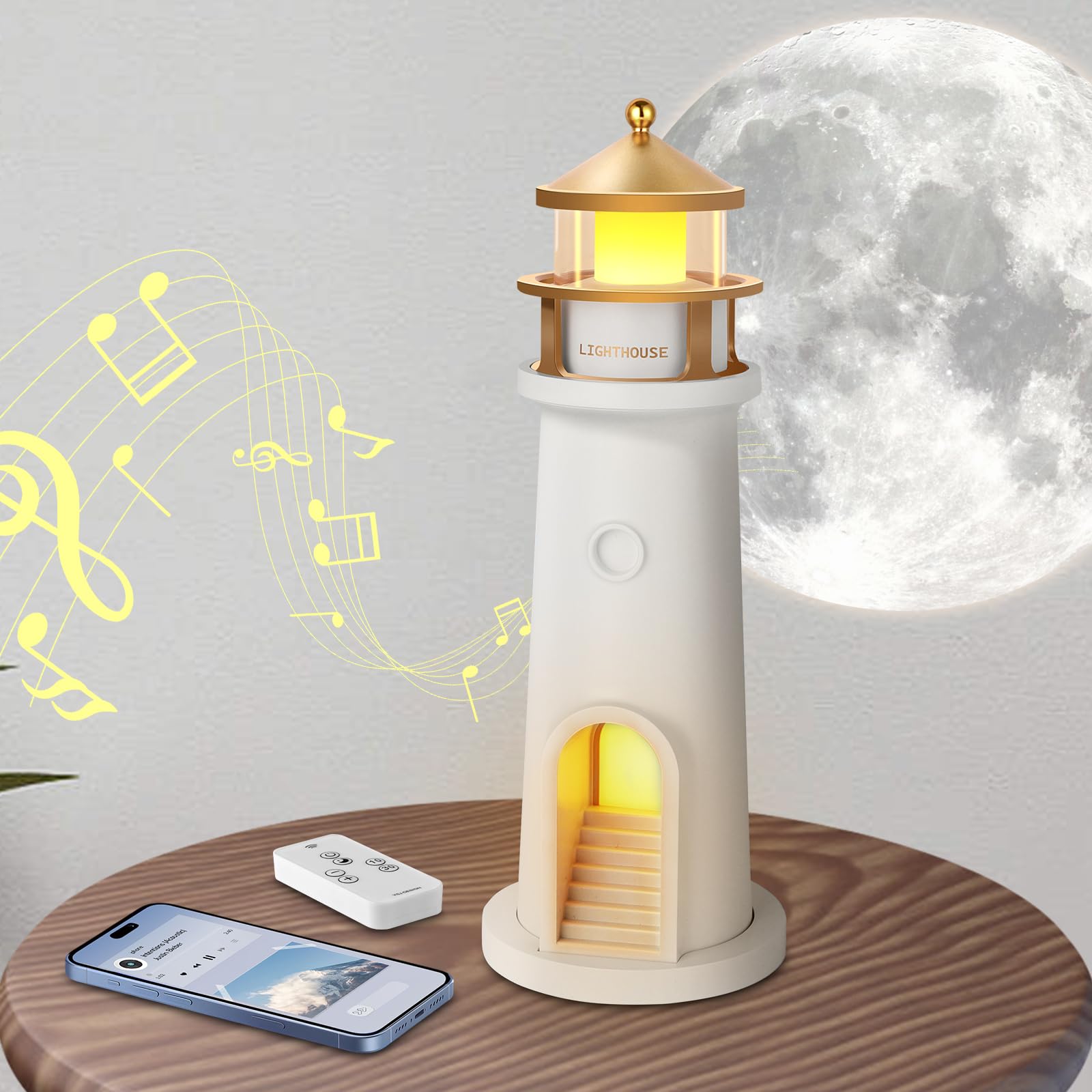 Lampada A LED A Forma Di Luna Con Telecomando - Luce Notturna Con Proiezione Lunare 3D E Sensore Di Movimento, Regalo Natale Per Bambini