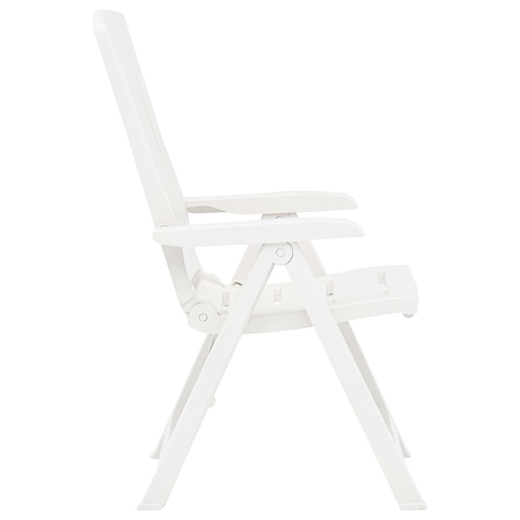 Chaises inclinables de jardin 2 pcs Plastique Blanc - 4