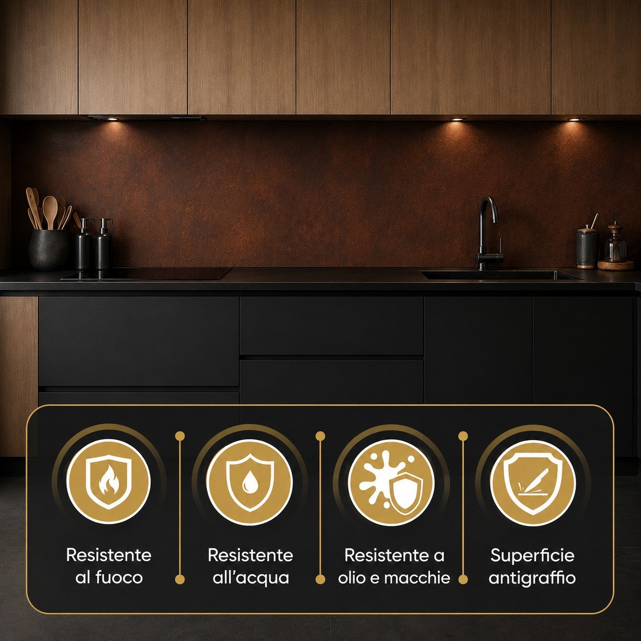 Panneau Décoratif Effet Métal Corten Rouillé, Lot De 6 Pièces, 120 X 60 Cm, En Pvc Uv Ultra-Fin - 5