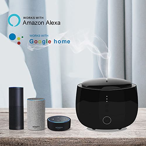 Humidificador de ar e difusor de aroma – compatível com Alexa App and Voice Control for , Large Room – 300ml, preto - 9
