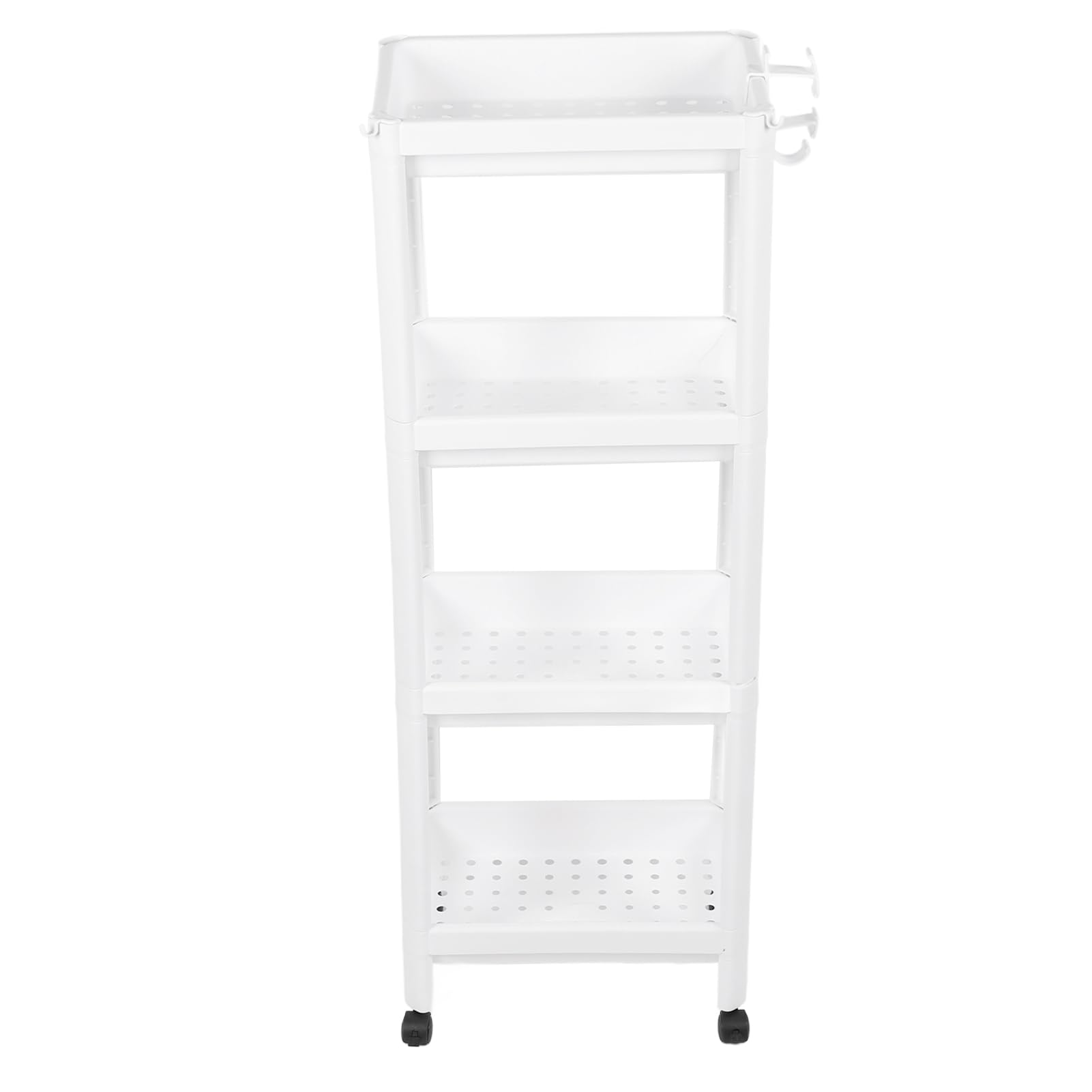 Étagère De Rangement FREOSEN 4 Niveaux Blanc - Meuble En Tissu Et Métal