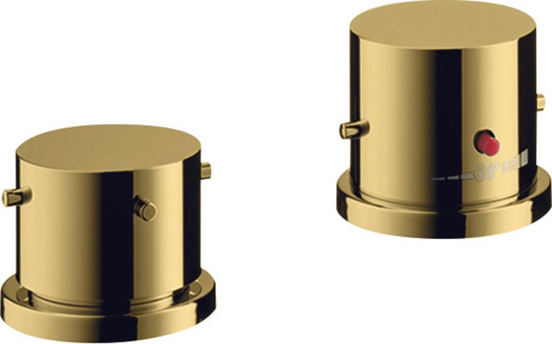 Thermostat De Baignoire Mural – Blanc RAL 9010 Et Or 24 Carats – Laiton – Fabrication Allemande