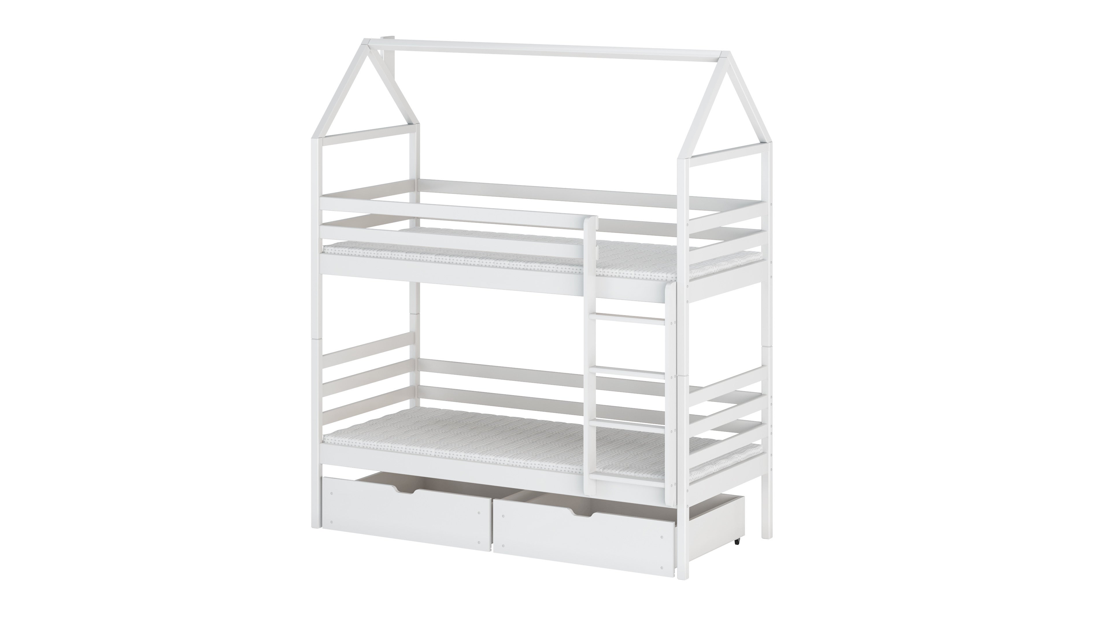 Lit Superposé IKEA MYDAL - En Bois - Avec 2 Matelas 90x200 Cm - Hauteur Totale 157 Cm - Occasion Bon état