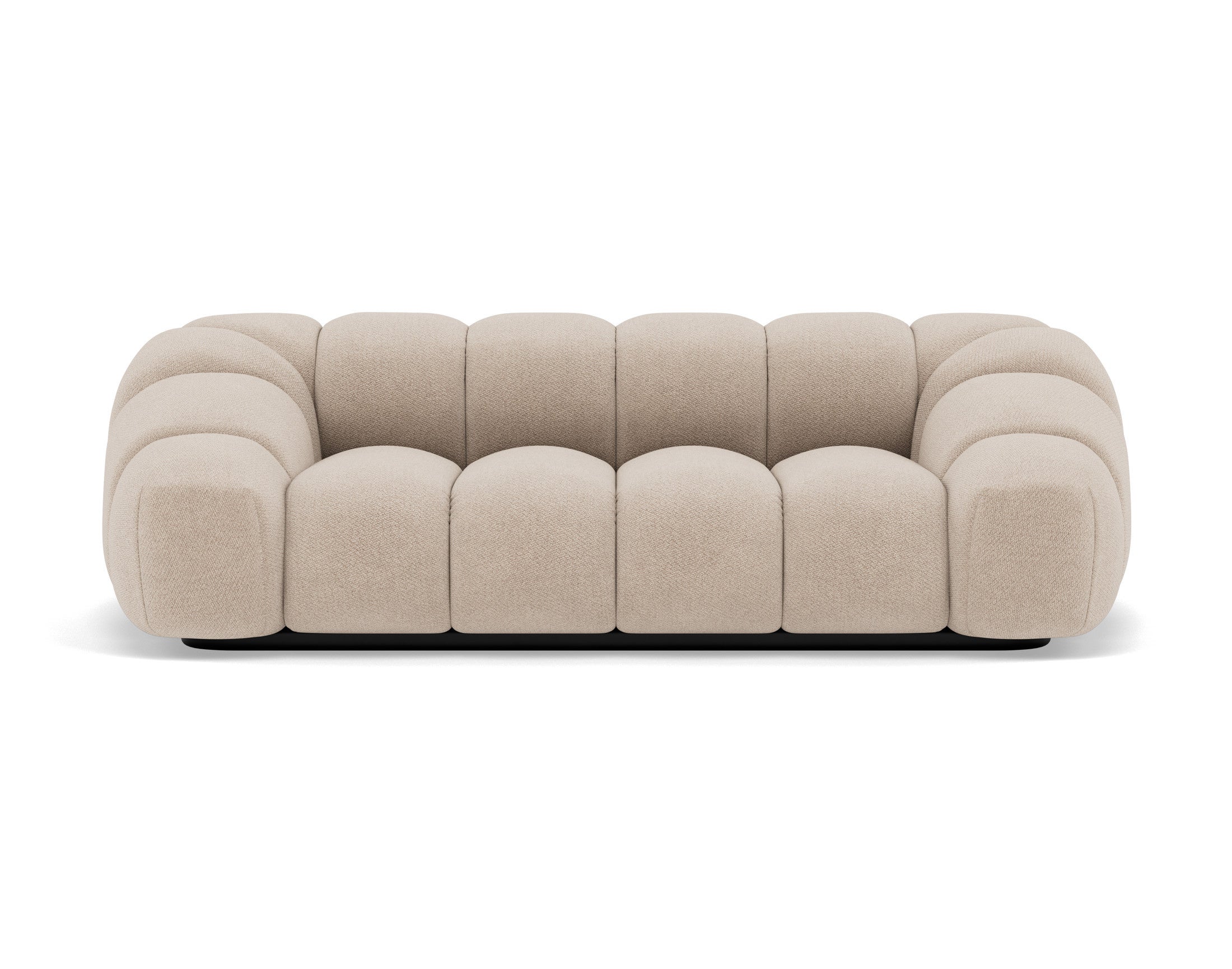 Canapé droit 3 places en velours texturé beige - AVA - Best Mobilier - 9