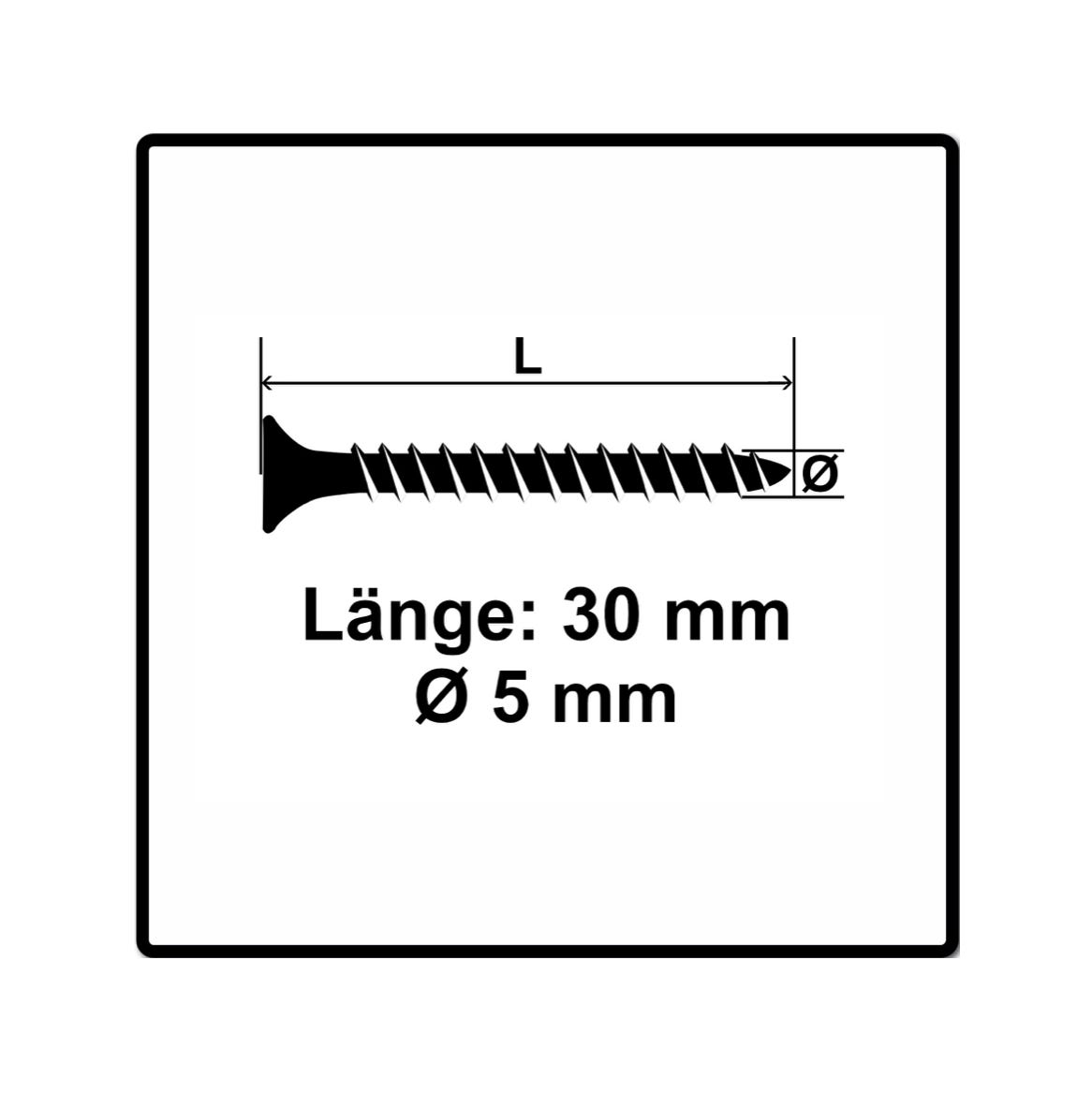 Vis Fast Fischer Power-Fast II FPF II Vis à bois aggloméré 5,0x30mm, 500 pcs ...