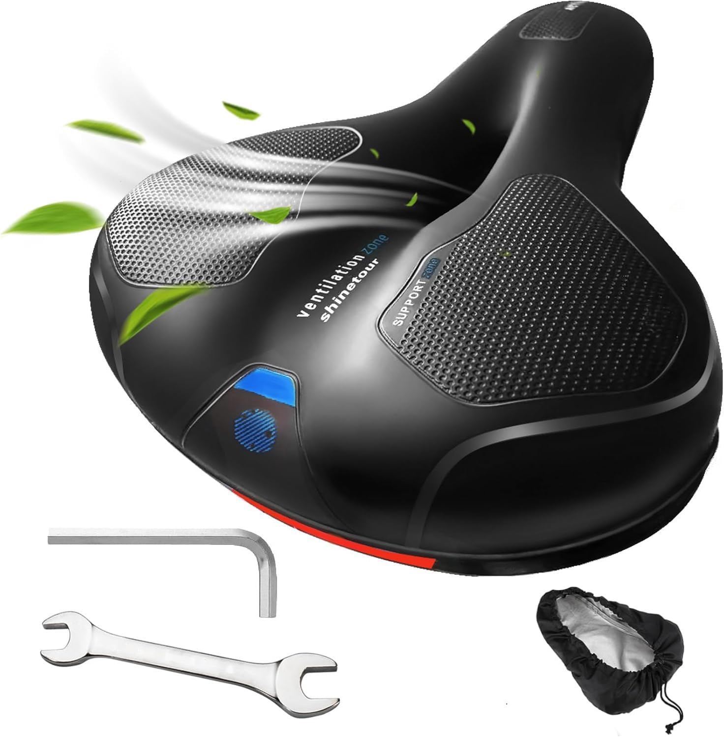 Selle De Vélo Ultra Confortable CDYWD – Extra Large Avec Suspension, Mousse à Mémoire De Forme, Pour Homme Et Femme