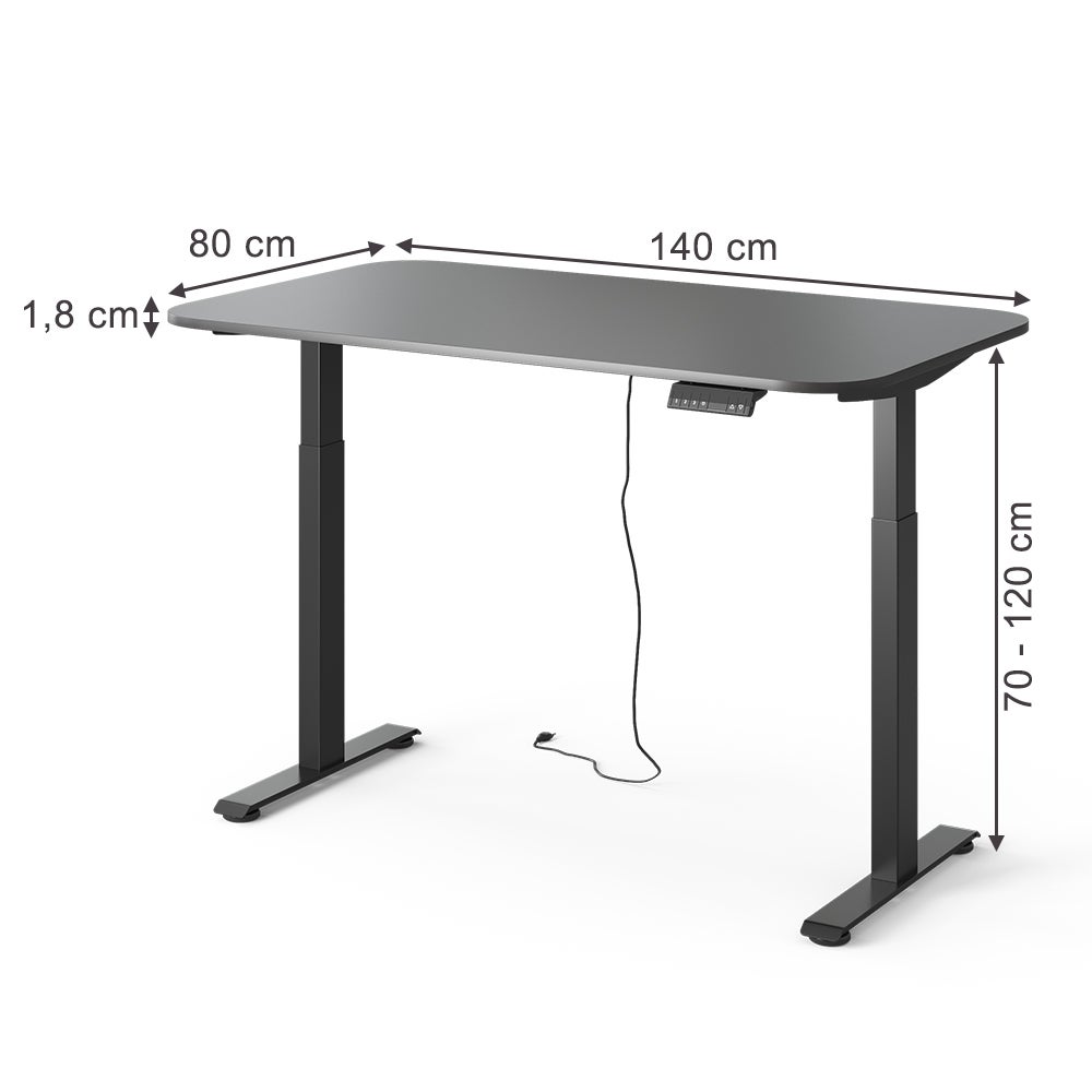 Vicco Biurko Elevate, Czarny/Antracyt, 140 x 80 cm - 2
