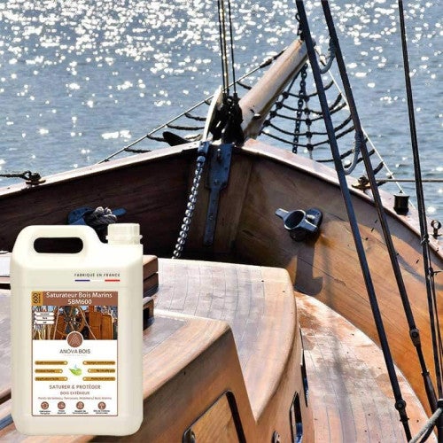 Saturateur bois marins SBM600 - 2 litres - Teinte TECK - protection bois marins, pont de bateau AnovaBois - 2