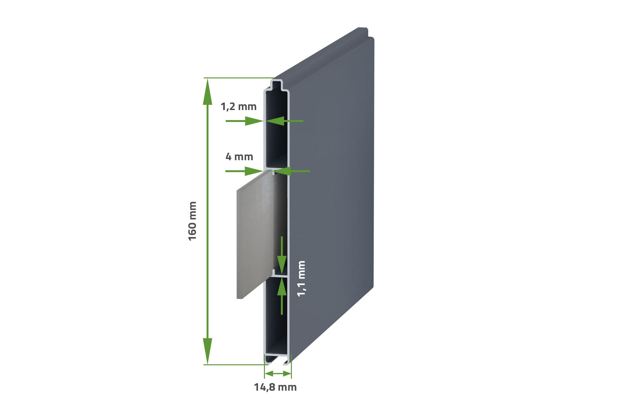 Portail battant 3m VELETA H.140cm aluminium gris - 7