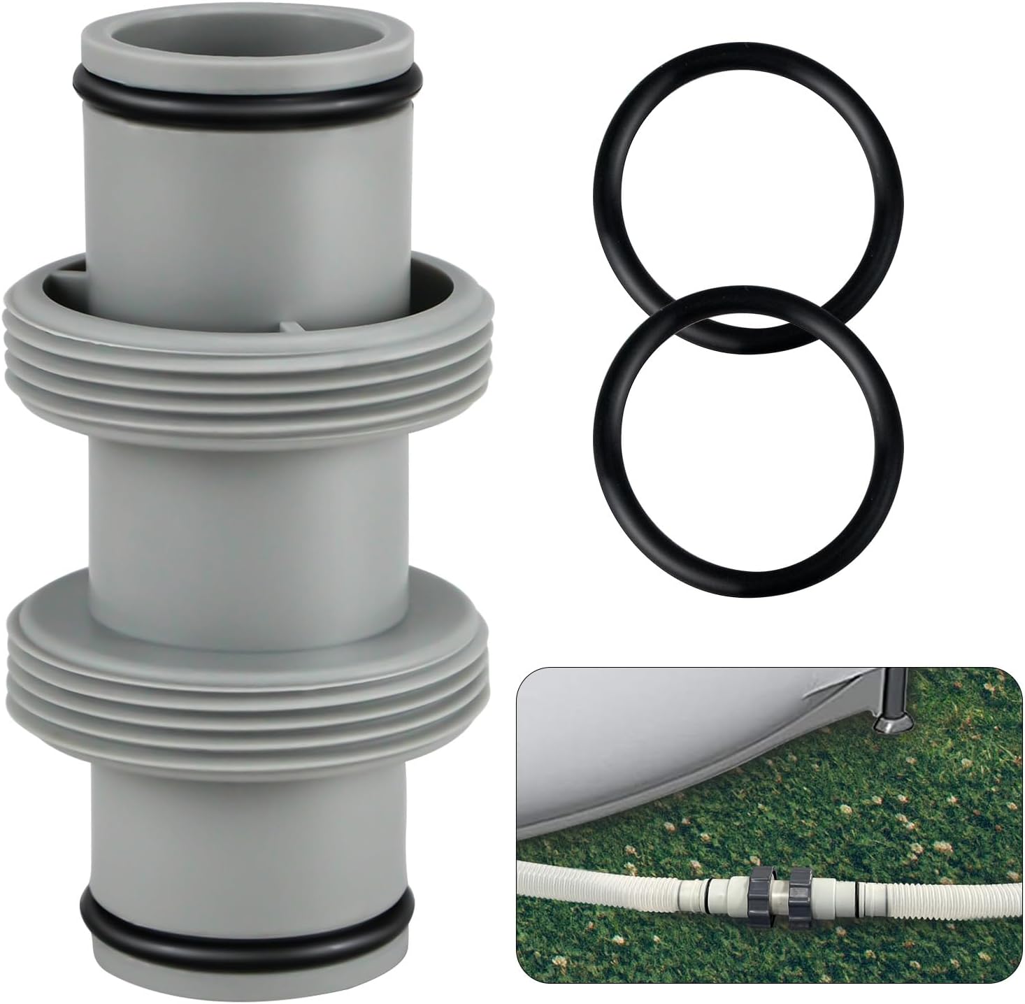 Złącze węża basenowego 38 mm, do złącza węża Ø 38 mm, adapter węża basenowego do Intex Coleman