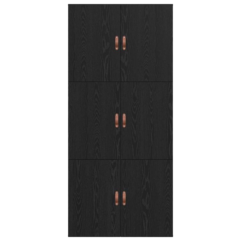 Cadre de lit avec rangement et porte chêne noir 90 x 190 cm - 9