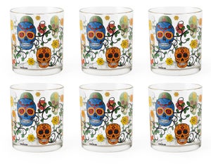 Excelsa Country Flower Set 6 Bicchieri Acqua, Vetro Colorato in Pasta