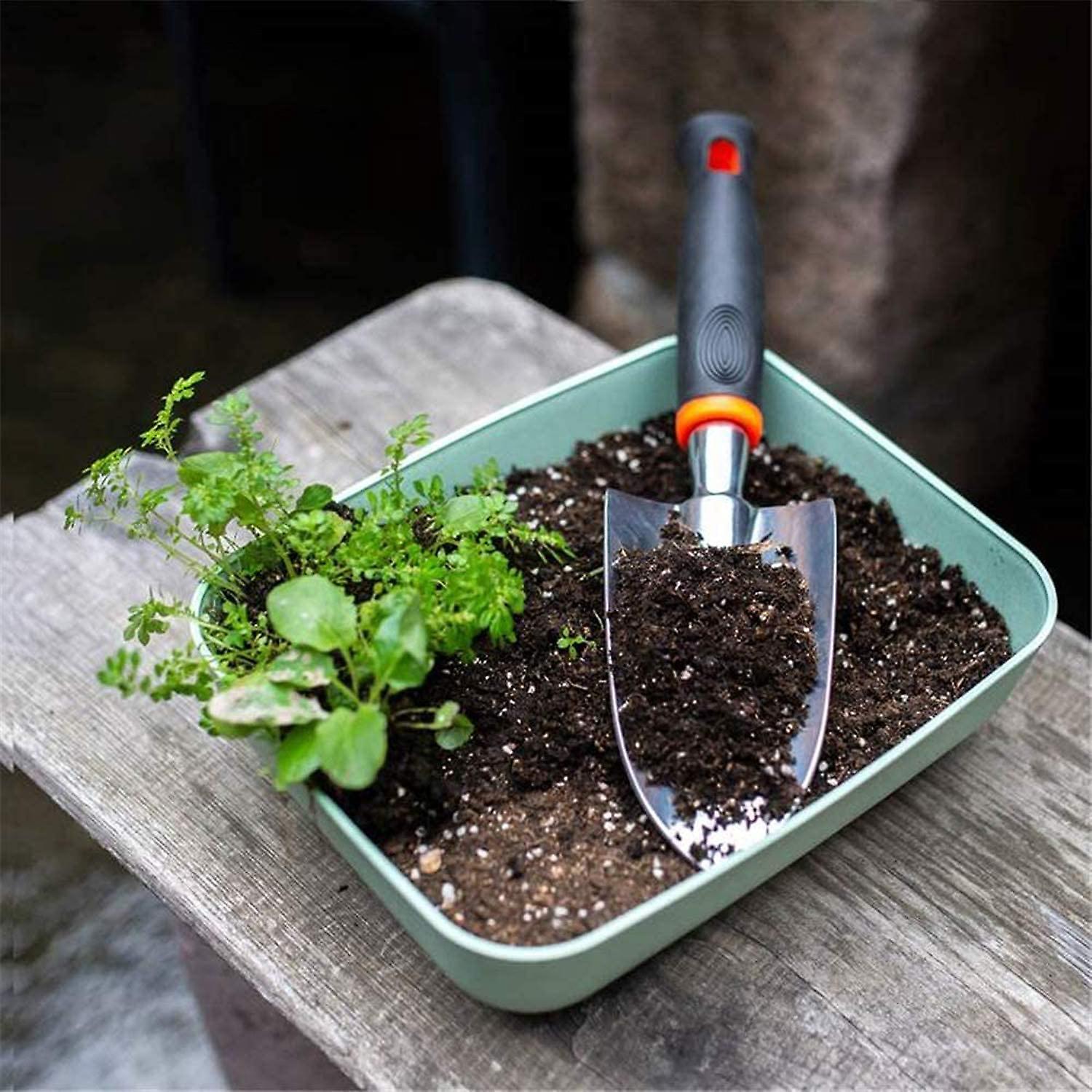 Pelle de jardin truelle à main de jardin, pelle à main robuste avec poignée ergonomique, petites pelles à outils de jardinage pour creuser - 4