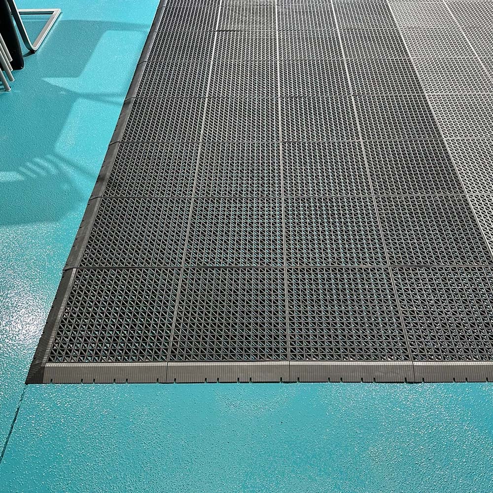 Dalle en PVC renforcé (Gris foncé, 33x33x2cm) - Sols de garage, lave-autos, entrepôts. Zones de travail et de trafic intense - 6