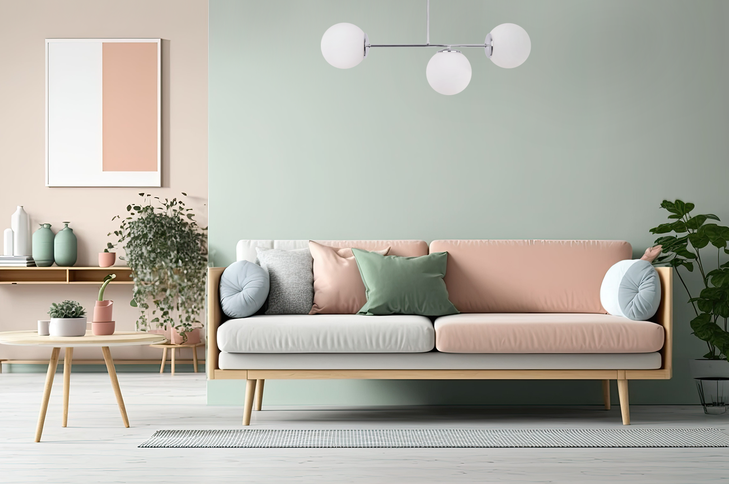 Lampa sufitowa wisząca Siena modern 3xE14 abażur kula srebrna/biała Light Home LH - 3