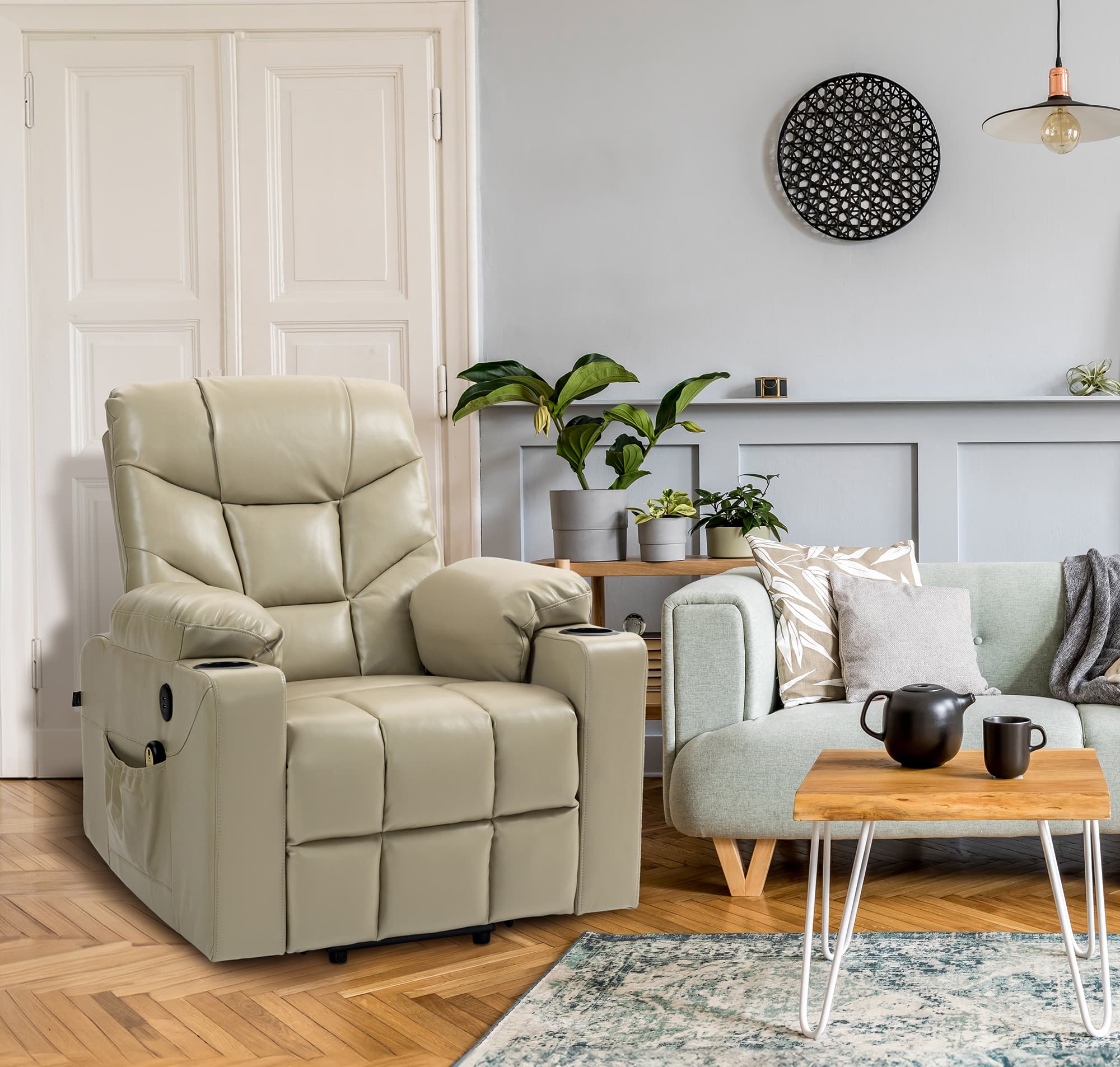 Poltrona Andover Finta pelle|crema - 3