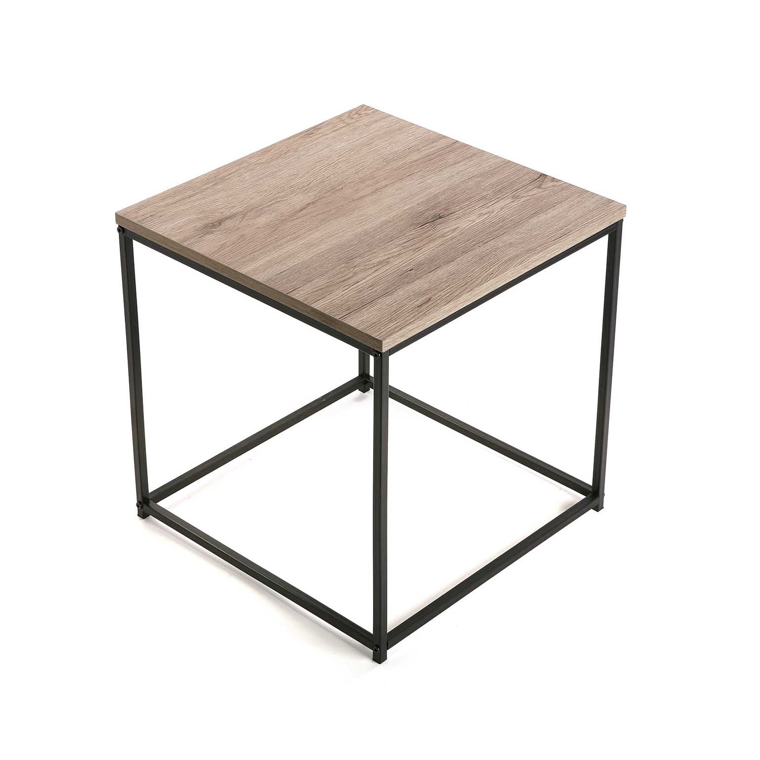 Tavolino Ausiliario per Soggiorno, Tavolino moderno, Marrone, 50x50x50cm - 5