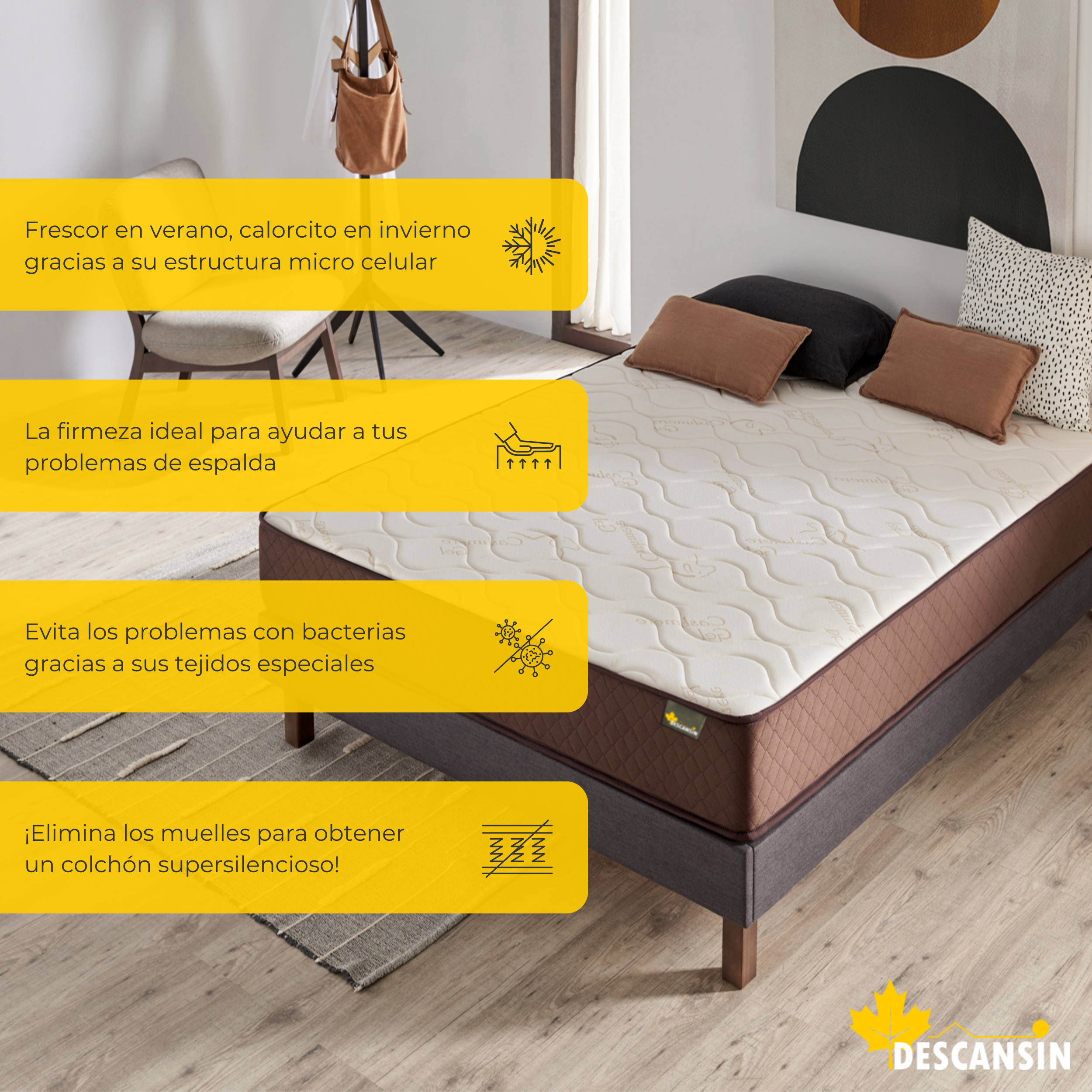 Matelas en mousse à mémoire de forme | 135 x 190 |Très épais 22 cm, 7 zones Confort | Haute fermeté |anti-acariens et mousses haut de gamme - 3