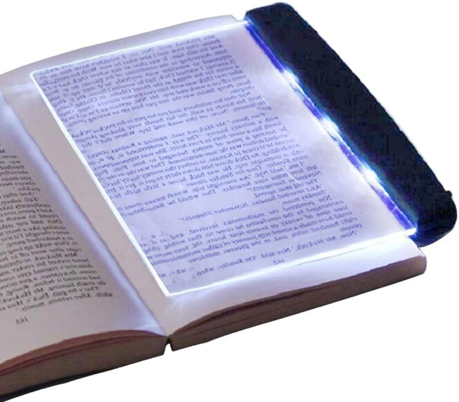 Lampe De Lecture LED Plate - Pour Livres Et Liseuses - Lumière Ajustable, Protection Des Yeux - Alimentée Par Piles - Lot De 2