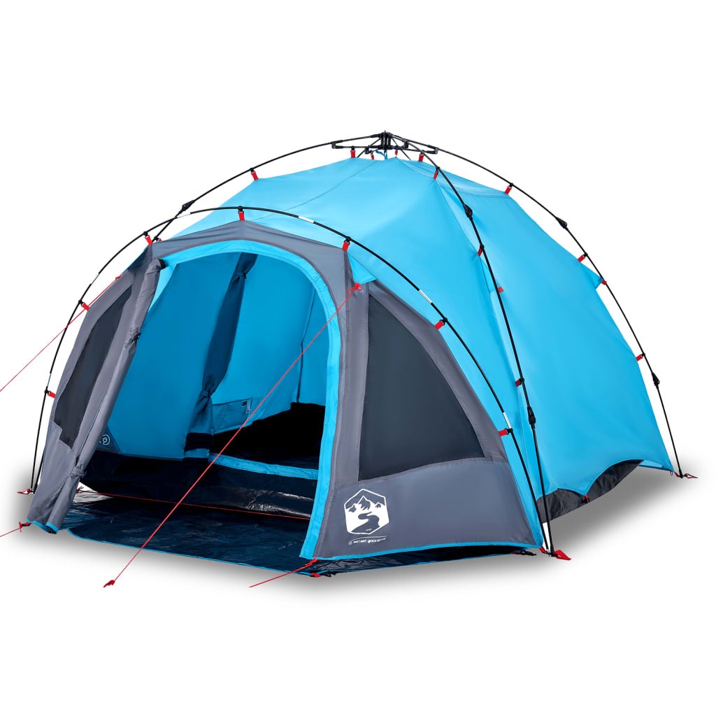 CAMPROS CP Tenda Da Campeggio Per 12 Persone - 3 Stanze, Impermeabile, Con 6 Finestre A Rete - 4
