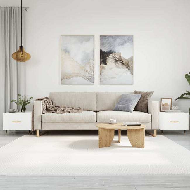 Tables basses 2 pcs | Tables d'appoint | Tables de salon blanc 50x50x40 ...