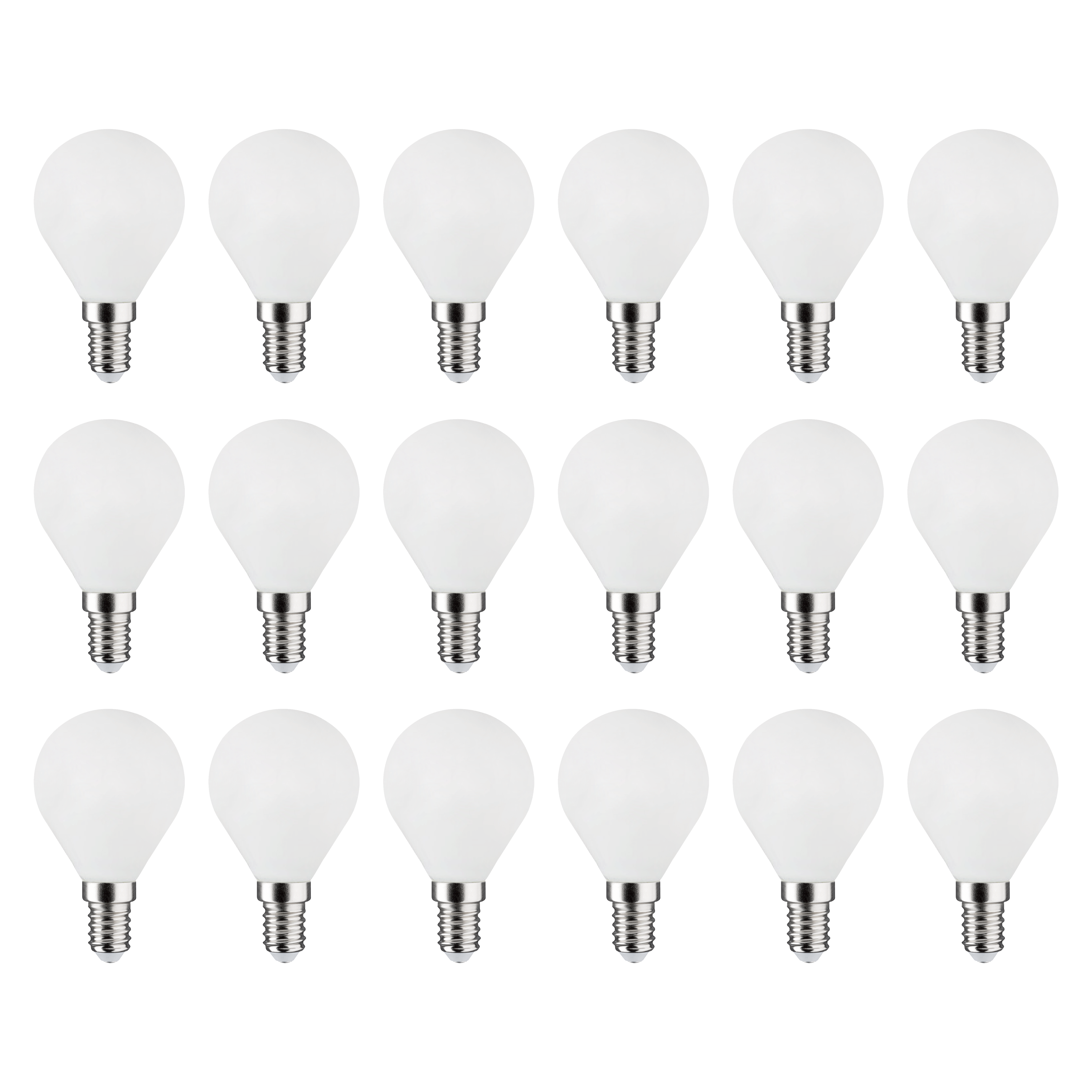 LEXMAN - Opakowanie 18 żarówek LED nieprzezroczystych - E14 - 806LM - 5,9 W, co odpowiada 60 W - Ø 45 mm - 4000 K - Naturalna biel - 6