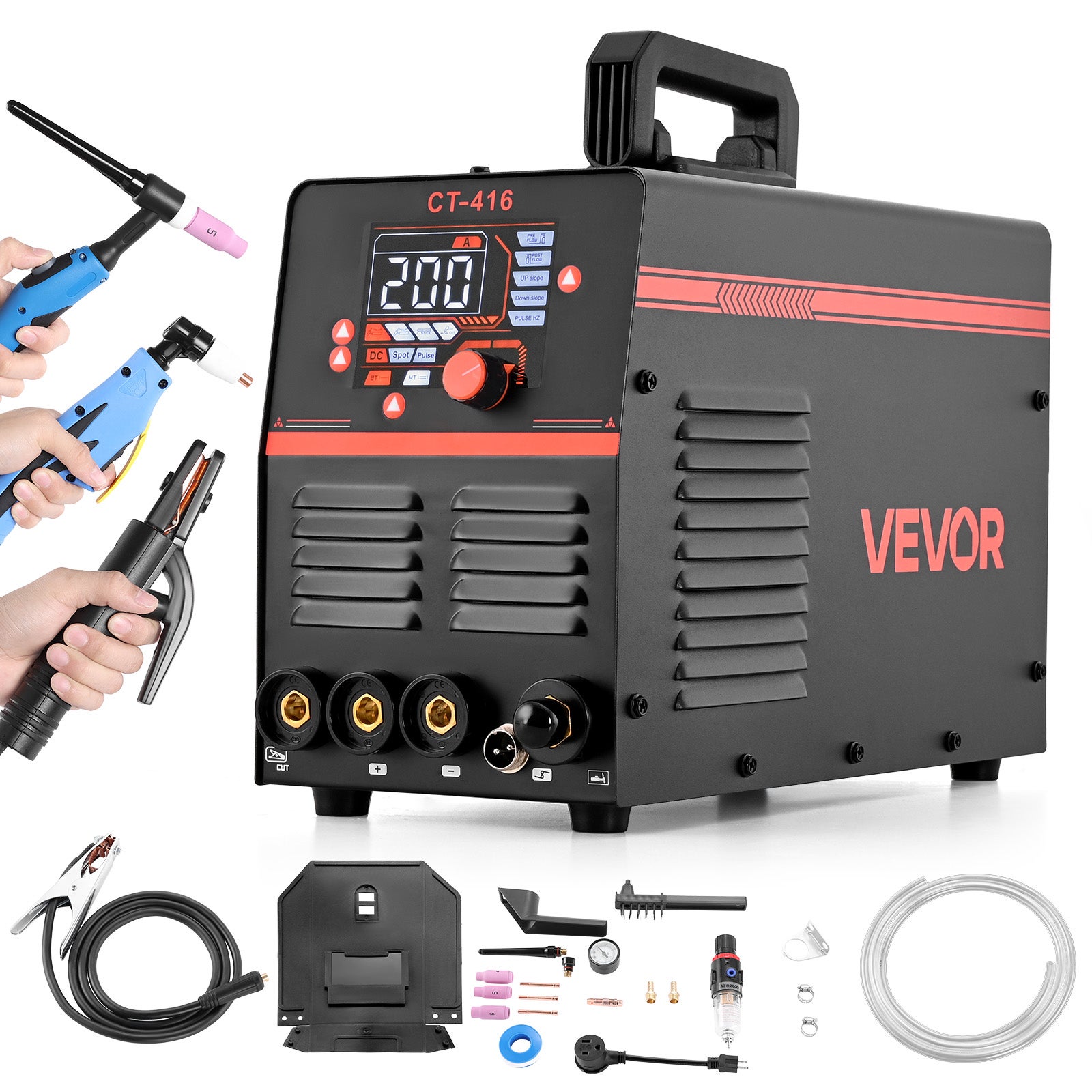 Spawarka plazmowa VEVOR 3 w 1 CUT TIG MMA 50A 200A 220V LED do ciecia i spawania stali warsztat DIY
