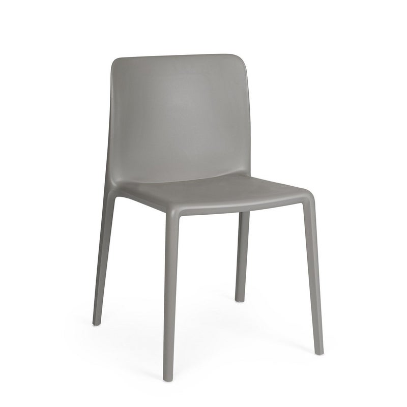 Zestaw 4 krzeseł do jadalni ze stali i szarego polipropylenu