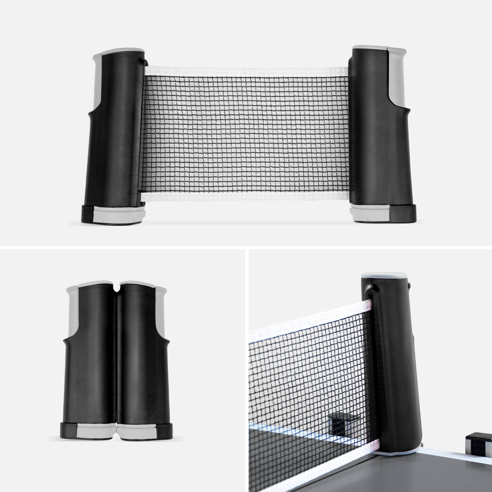 Table de ping pong INDOOR gris - table pliable avec 2 raquettes et 3 balles. pour utilisation intérieure. sport tennis - 5