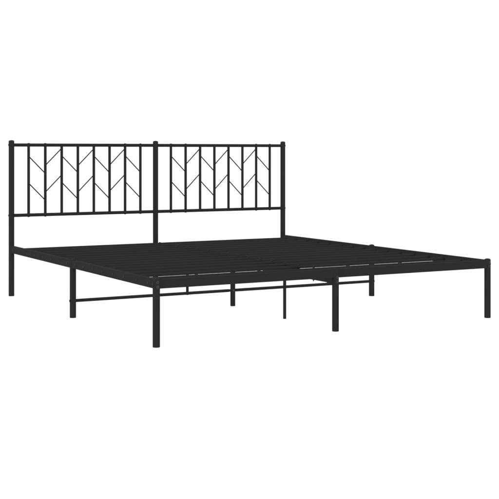 Estructura cama sin colchón con cabecero metal negro 180x200 cm vidaXL - 5