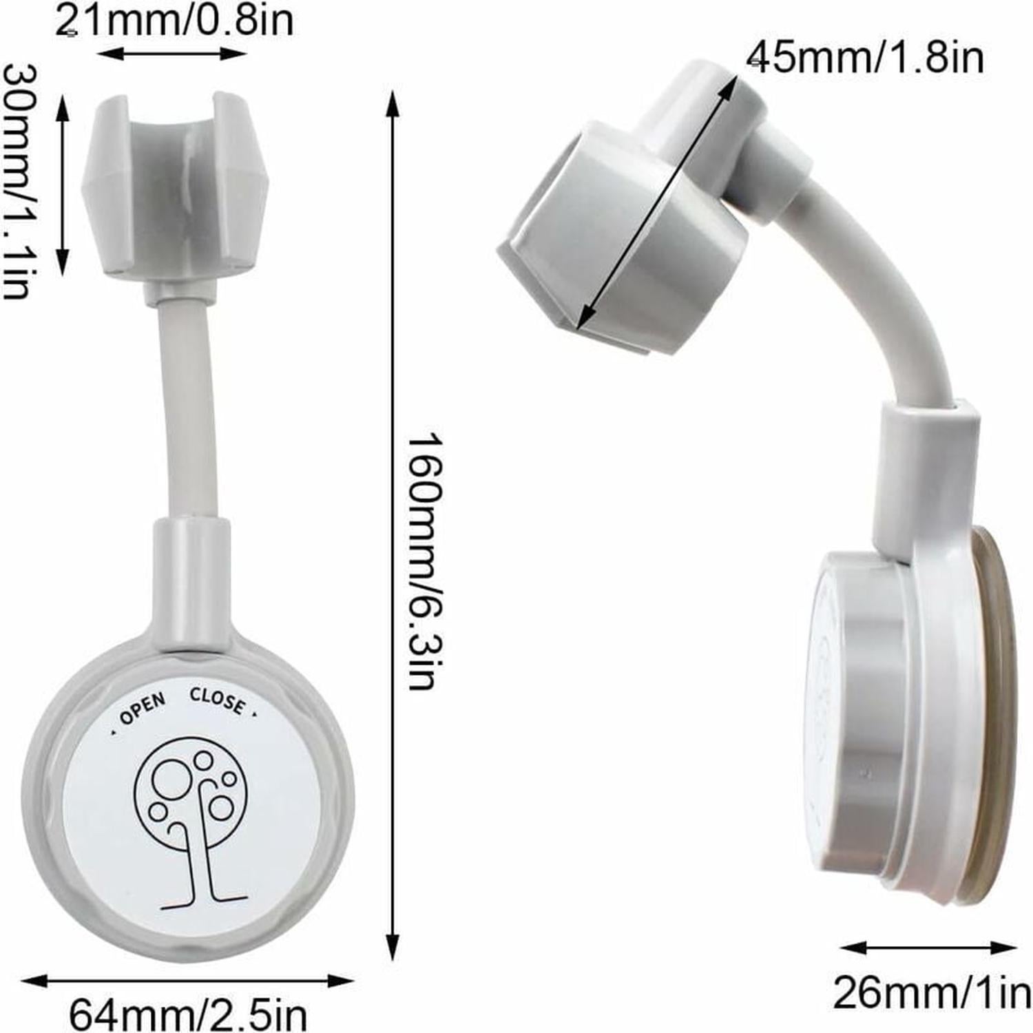 Curseur barre de douche　Support De Pomme De Douche Ventouse, Ajustable Soutien Pommeau Douchette, Le Support de Douche Orientable à 360° - 5