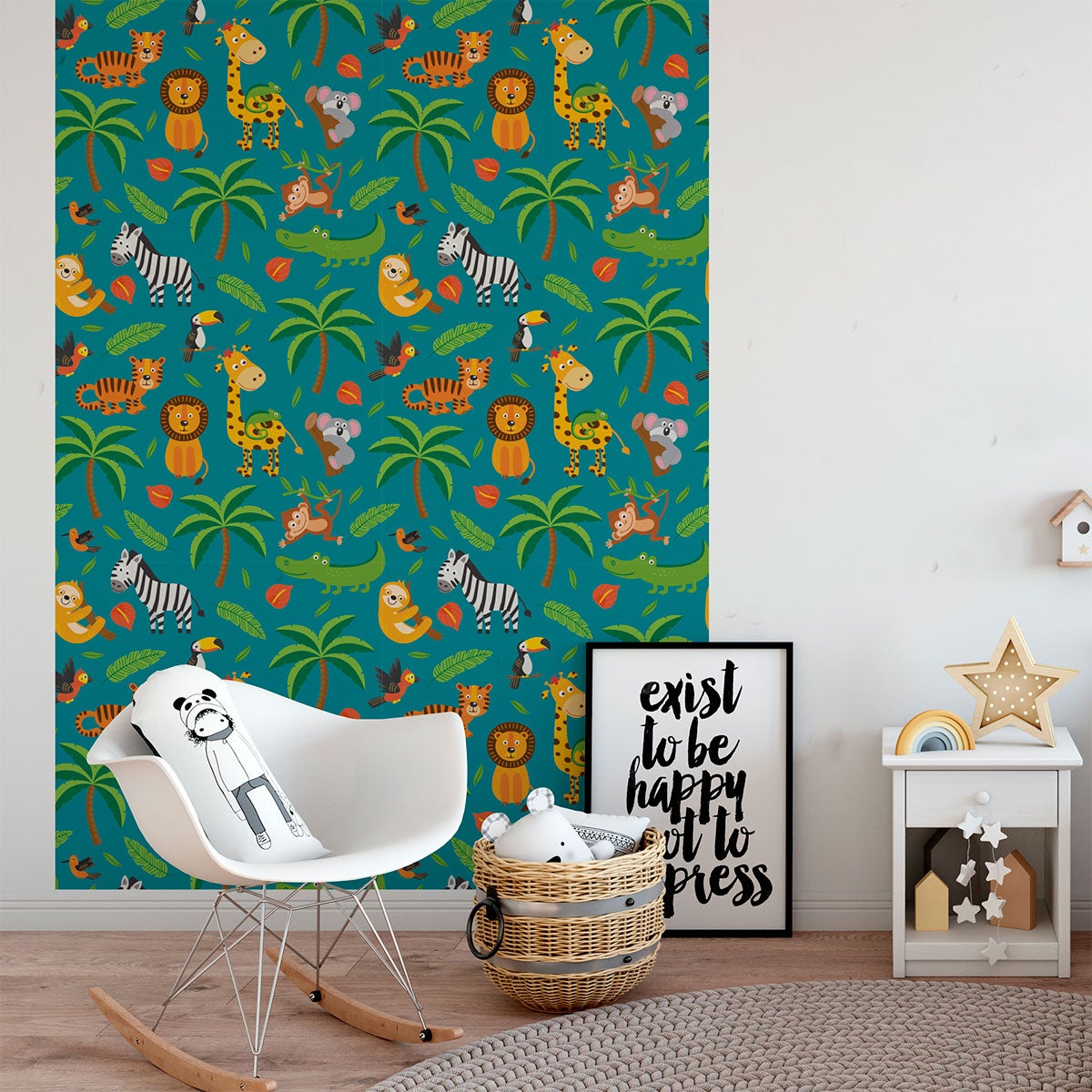 Adesivo arazzo stanza dei bambini animali tropicali - Sticker adesivo - adesivi murali - 30x30cm - 3