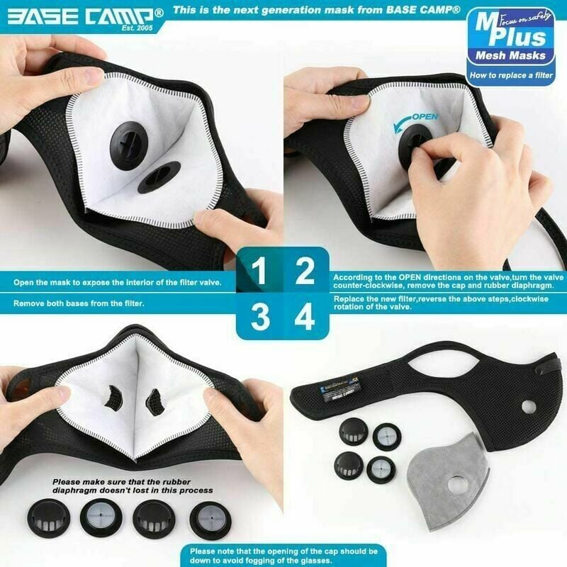 2 masques anti-poussière 6 filtres, adaptés au travail du bois, à la construction, à la tonte, au meulage, à la peinture, au sciage et au ponçage - 4