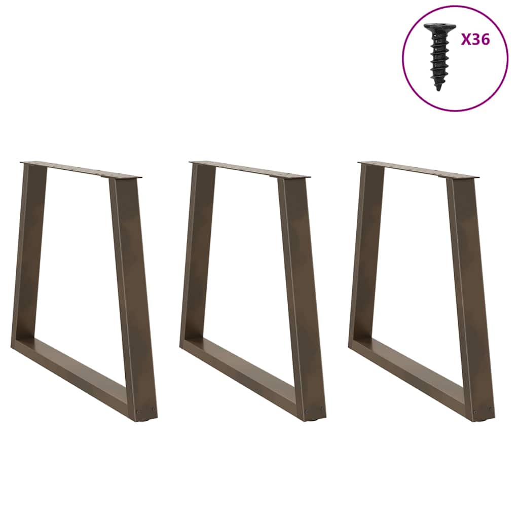 Maison Exclusive - Pieds de table à manger en forme de V 3 pièces Acier l 80 x (72-73,3) cm Acier - 3