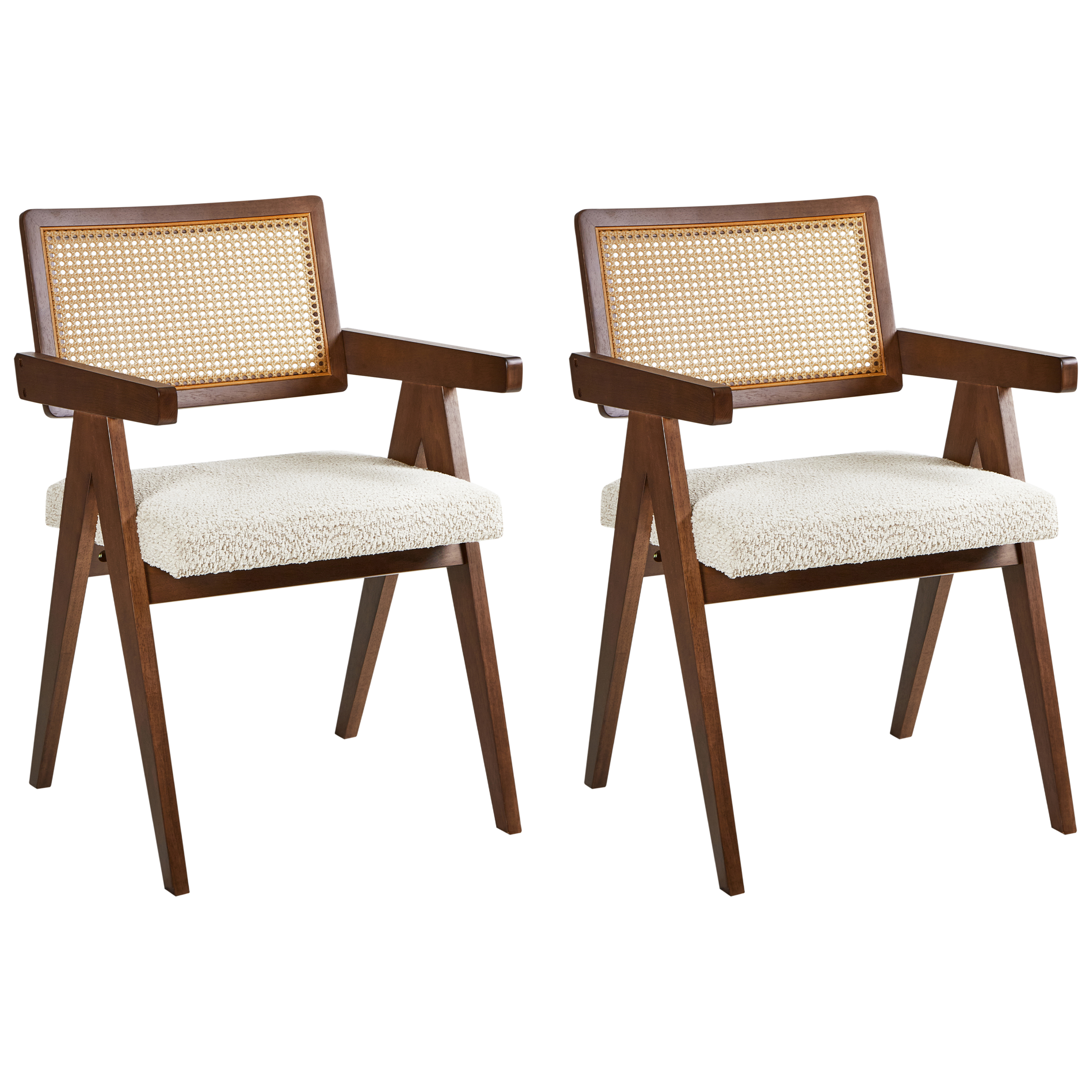 Beliani Conjunto De 2 Sillas De Comedor Ava Madera Marrón/Oscuro , Leroy Merlin