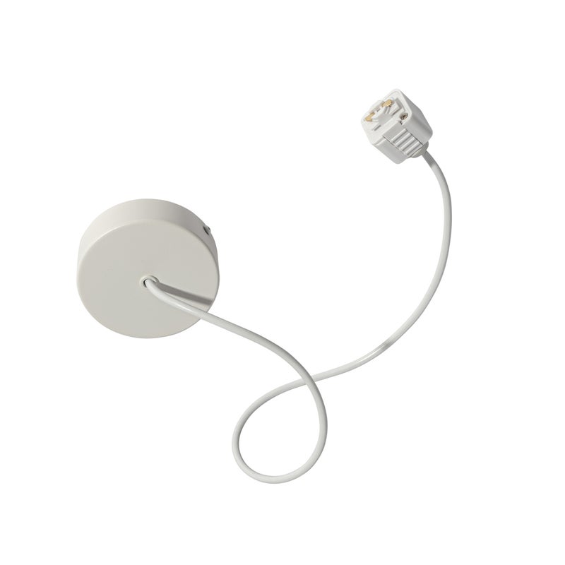 Zasilacz z okrągłą płytą montażową do szyny jednofazowej, biały - Iconic