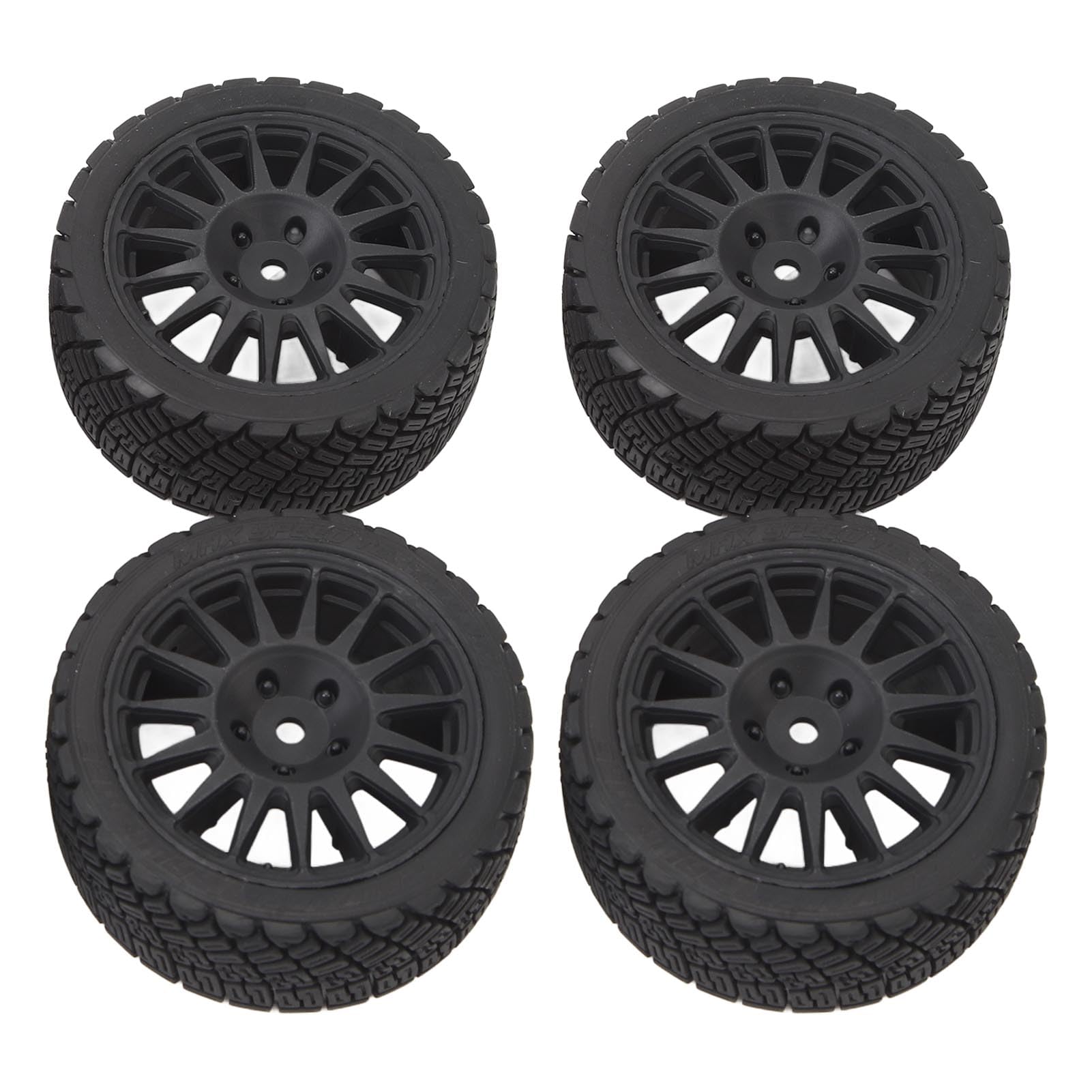 Lot De 4 Pneus RC Haute Résistance Pour Camion 1/10 – Caoutchouc Et Moyeu Plastique, Adhérence Renforcée, Diamètre 127 Mm