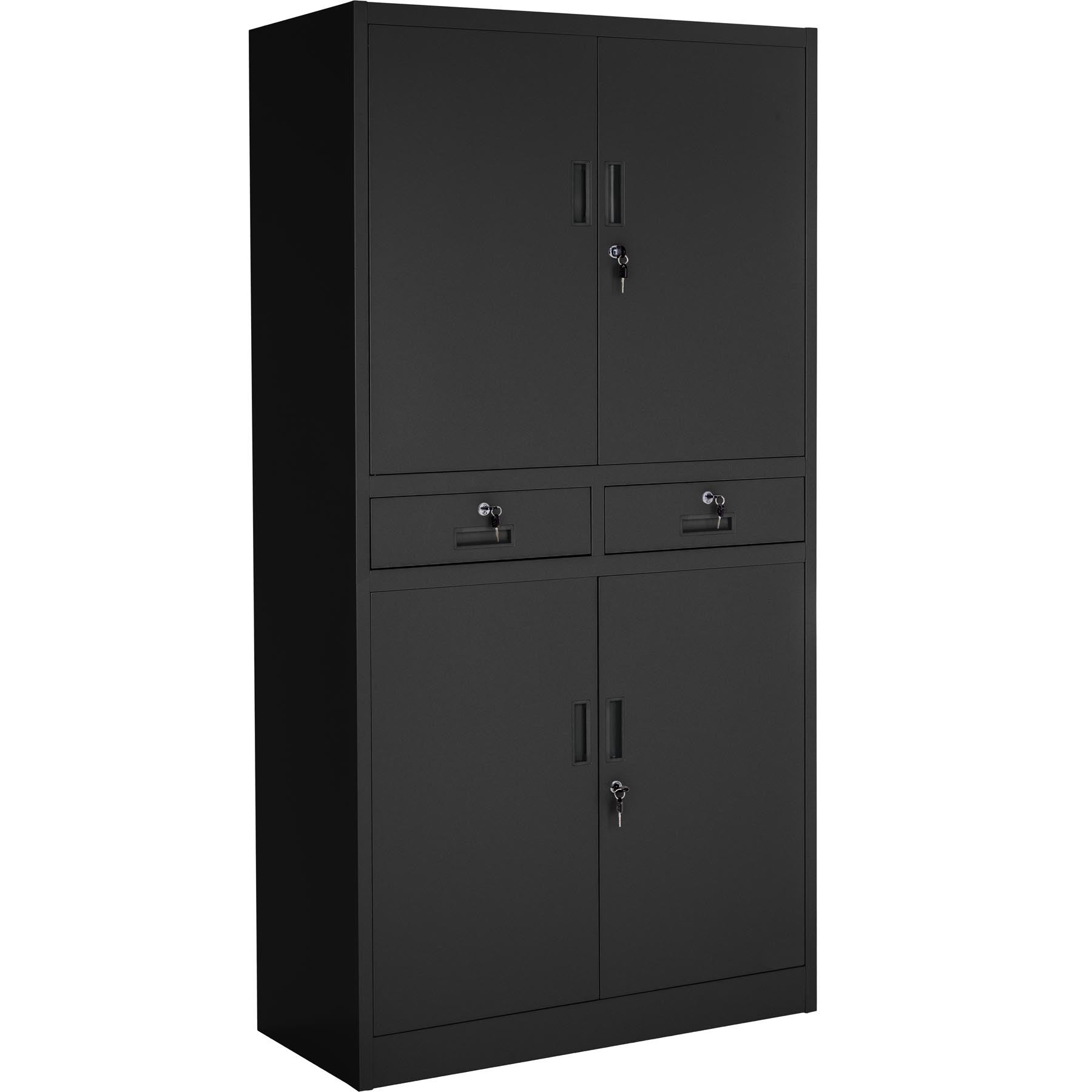 Armoire métallique de classement avec 2 tiroirs 40 x 90 x 180 cm en acier lâqué époxy TECTAKE - 2