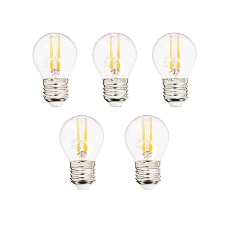 Xanlite - Lot de 5 Ampoules LED 'Vintage', Culot E27, Blanc Chaud, Spécial Extérieur (IP45) - PACK5RFDV400PA - 5