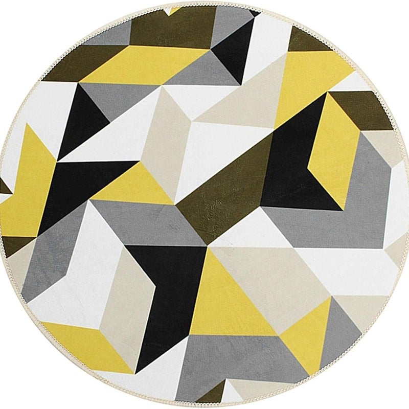 Dywan okrągły, zmywalna mata flanelowa, mata pod krzesło, dywanik do sypialni (60 cm)