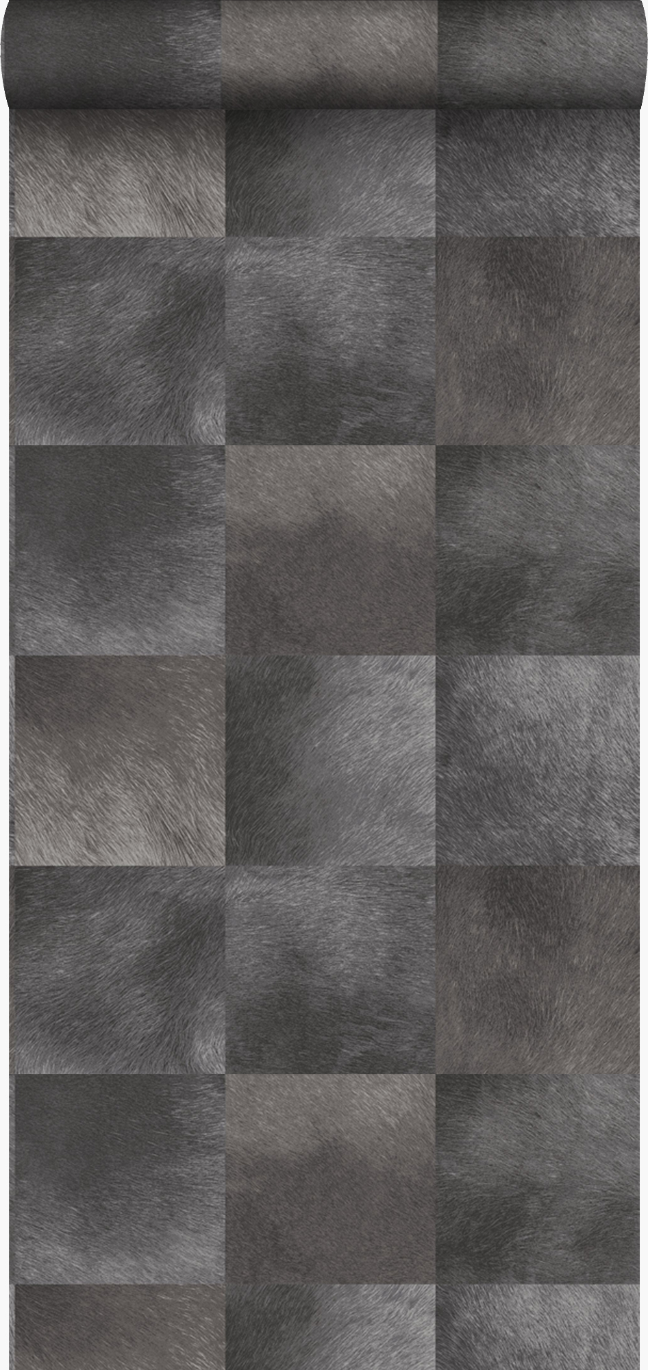 Papel pintado diseño de piel de animal gris oscuro - 53 cm x 10,05 m - origin wallcoverings