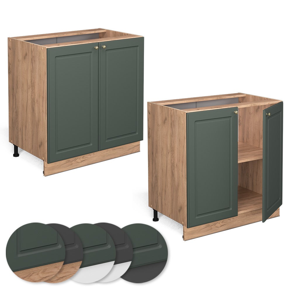 Vicco Meuble bas de cuisine Fame-Line, Vert Or Campagne, 80cm avec étagère, sans PT - 5