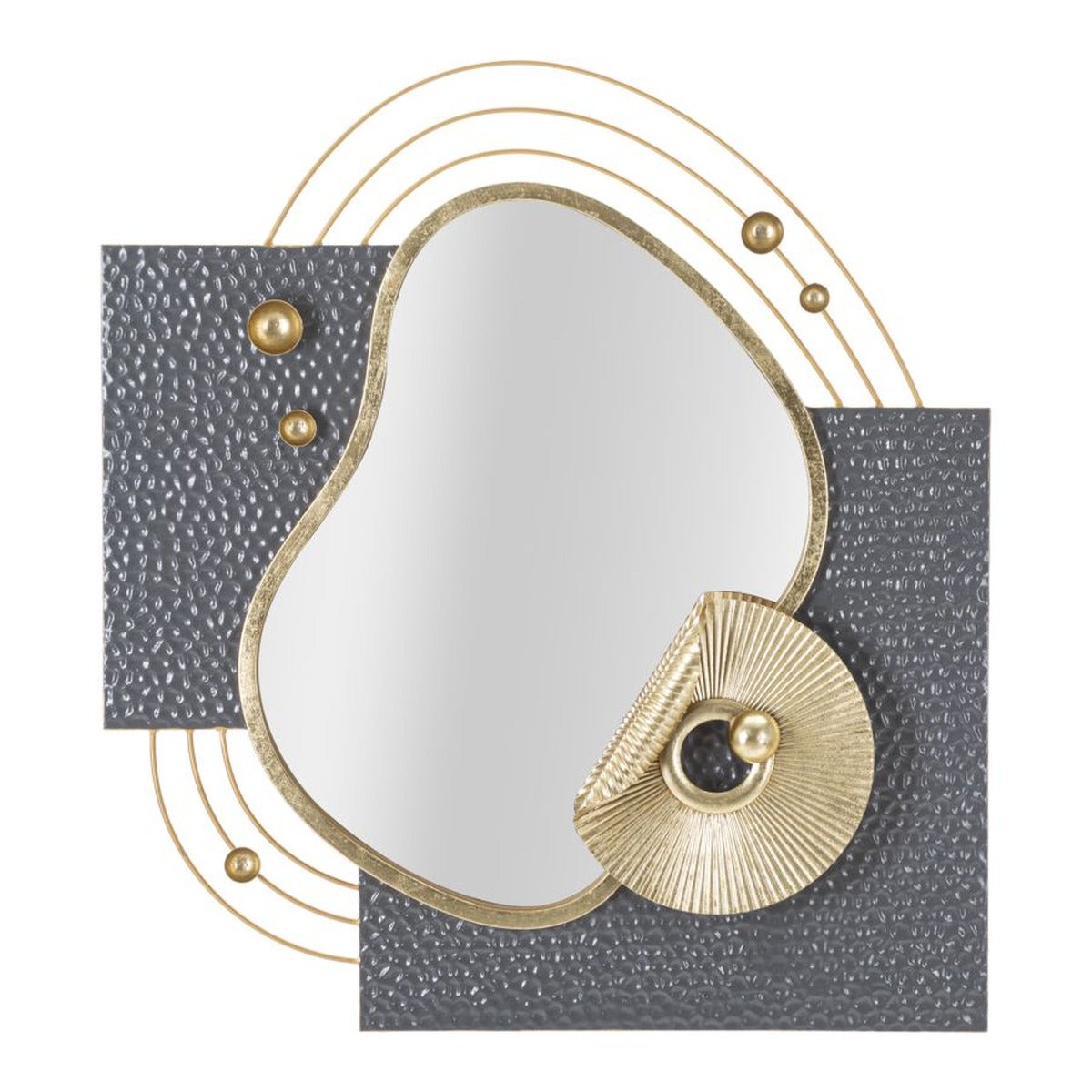 Lustro w Ramie Geometryczny 14, Metal, Wielokolorowy, Seven Design