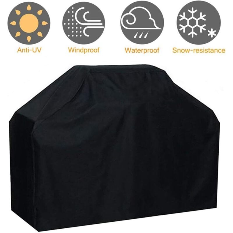 Wytrzymały pokrowiec na grill wykonany z wodoodpornej i wiatroodpornej tkaniny Oxford, odporny na blaknięcie, do grilla Weber, 145 x 61 x 117 cm