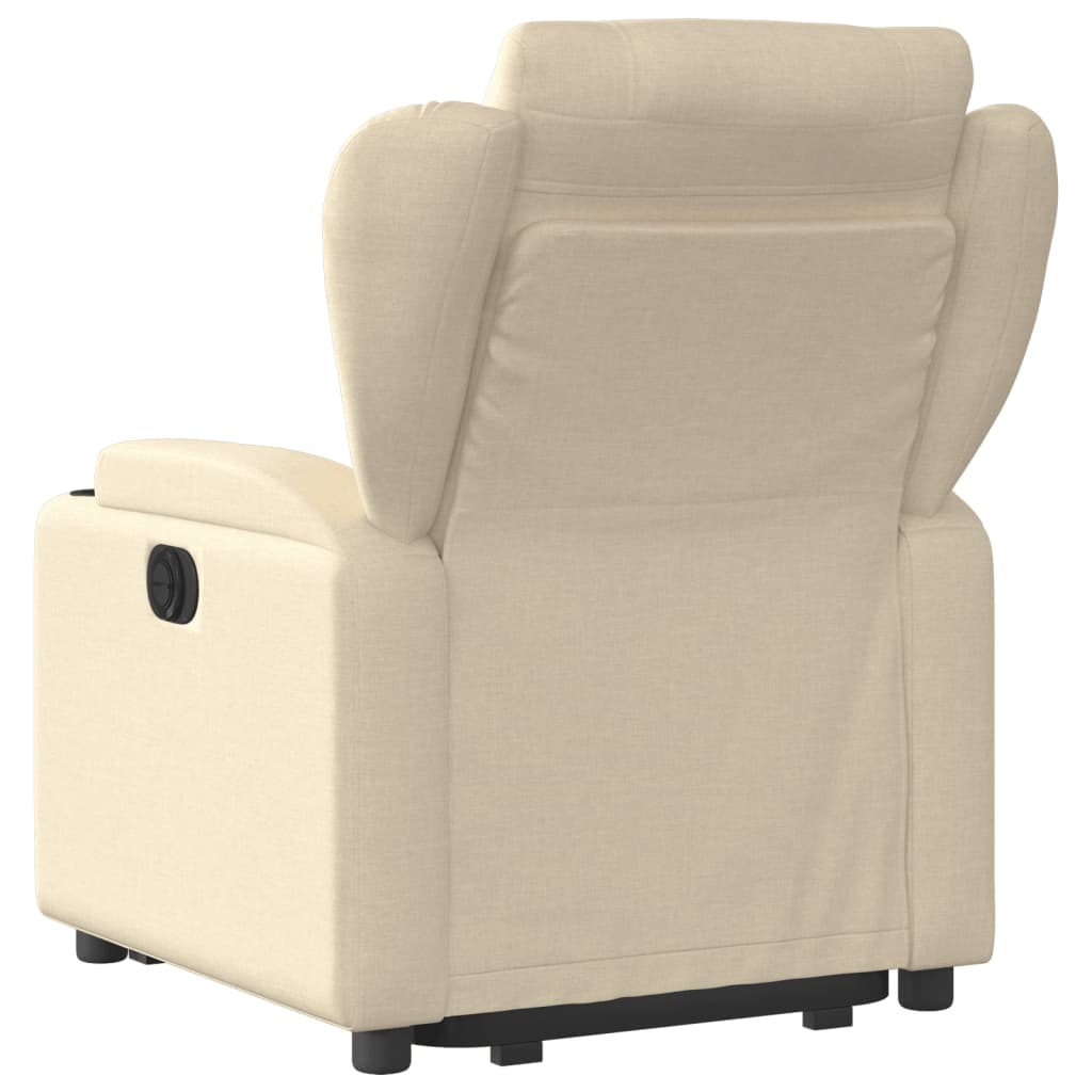Fauteuil inclinable électrique crème tissu - 5