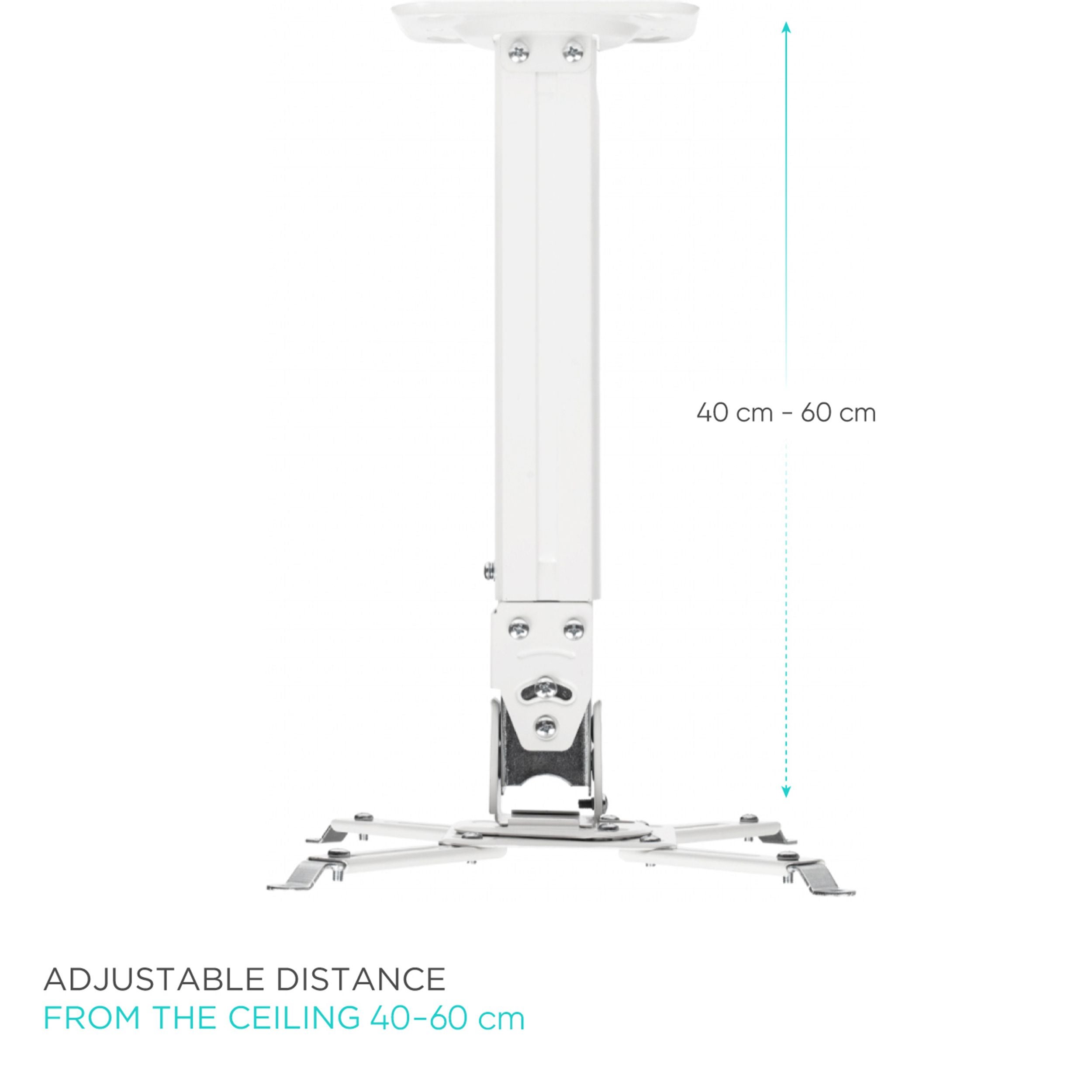 ONKRON K5A Blanc Support de plafond et mural pour projecteur vidéoprojecteur poids max 10 kg - 7